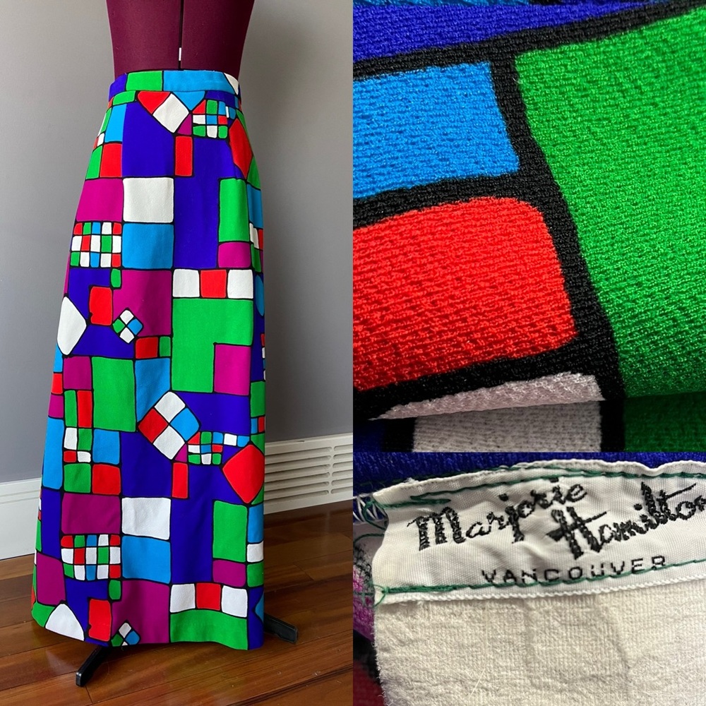 Vintage 1970s Mondorian skirt maxi